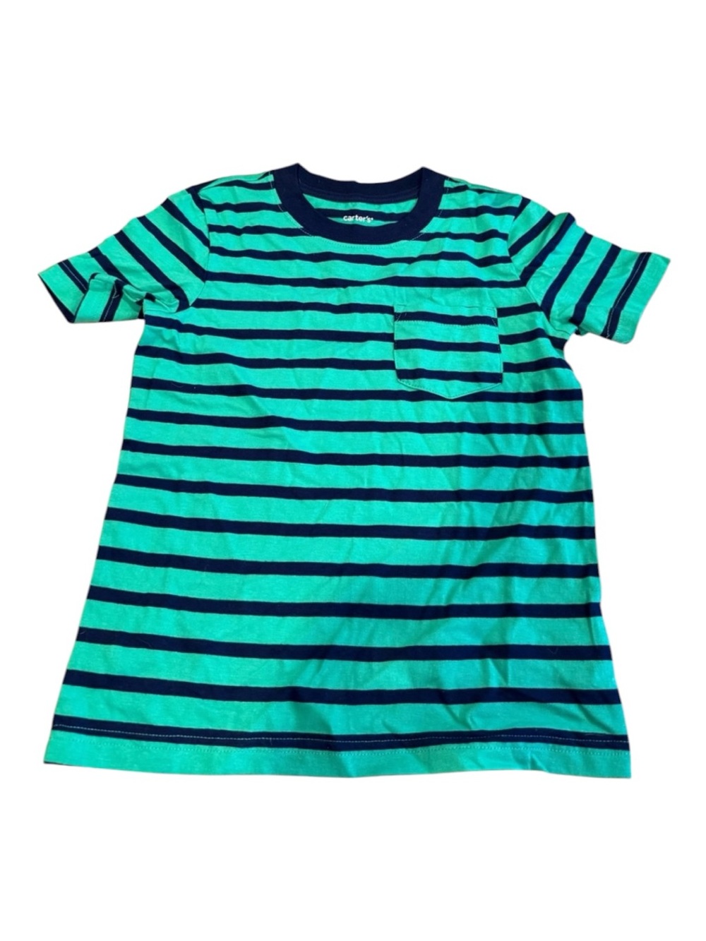 Carter’s Boys Striped Pocket Tee NWT – Green & Navy Short Sleeve Shirt